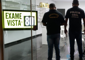 Ação conjunta fiscaliza ótica e atuação de optometrista na Capital