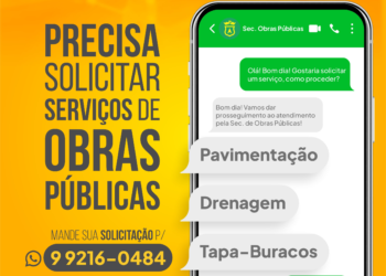 Prefeitura disponibiliza ZapObras para solicitações e acompanhamento