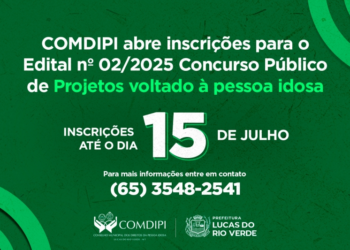 COMDIPI de Lucas do Rio Verde lança edital para seleção de projetos voltados à pessoa idosa