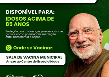 Vacina Pneumo 20 está disponível para idosos acima de 85 anos em Guarantã do Norte.